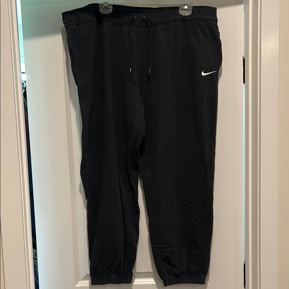 Nike Black Athletic Pants with White Logo